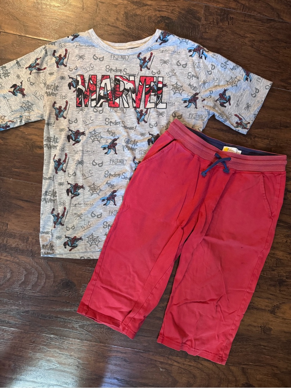 Marvel Kids Grey Spider-Man Graphic Tee with Boden shorts 12 13 14